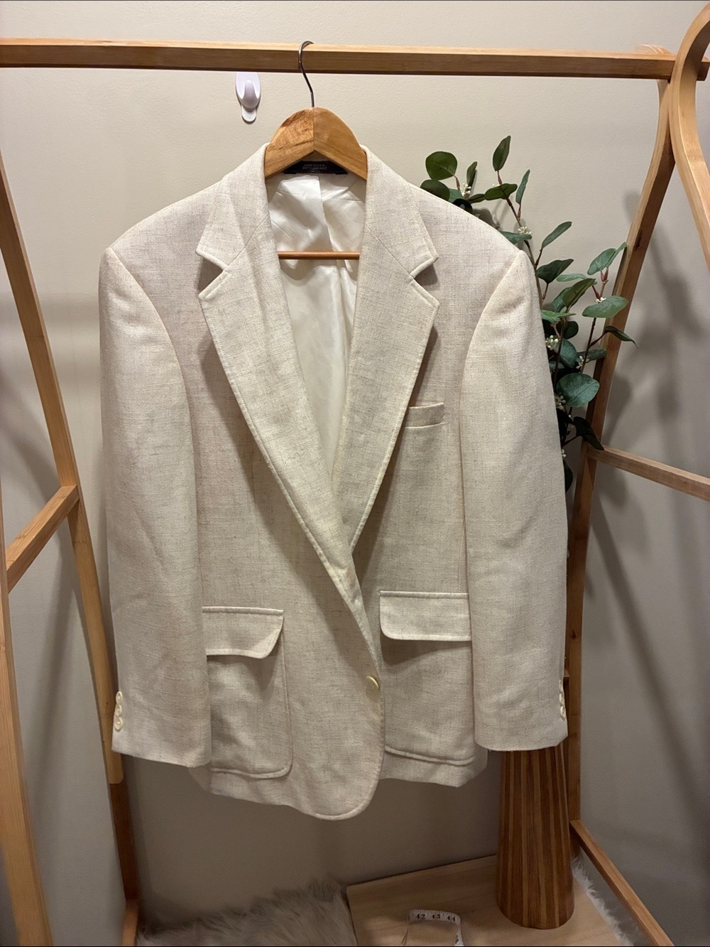 Vintage Haggar Cream Jacket with Navy Label